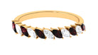 Garnet and Diamond Half Eternity Ring Garnet - ( AAA ) - Quality - Rosec Jewels