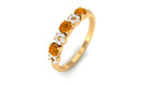 1/2 CT Citrine and Diamond Semi Eternity Ring Citrine - ( AAA ) - Quality - Rosec Jewels