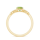 Round Shape Peridot and Diamond Infinity Engagement Ring Peridot - ( AAA ) - Quality - Rosec Jewels