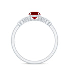 Round Shape Lab Grown Ruby Solitaire Infinity Ring with Diamond Lab Created Ruby - ( AAAA ) - Quality - Rosec Jewels