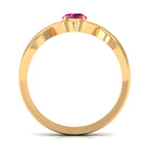 1/4 CT Real Pink Tourmaline Solitaire Ring with Crossover Shank Pink Tourmaline - ( AAA ) - Quality - Rosec Jewels