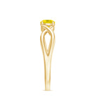 0.50 CT Solitaire Yellow Sapphire Crossover Ring Yellow Sapphire - ( AAA ) - Quality - Rosec Jewels