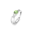 0.50 CT Round Cut Green Sapphire Solitaire Ring in Gold Green Sapphire - ( AAA ) - Quality - Rosec Jewels