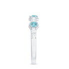 Sky Blue Topaz and Diamond Minimal Half Eternity Ring Sky Blue Topaz - ( AAA ) - Quality - Rosec Jewels