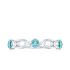 1/2 CT Sky Blue Topaz and Diamond Minimal Promise Ring Sky Blue Topaz - ( AAA ) - Quality - Rosec Jewels