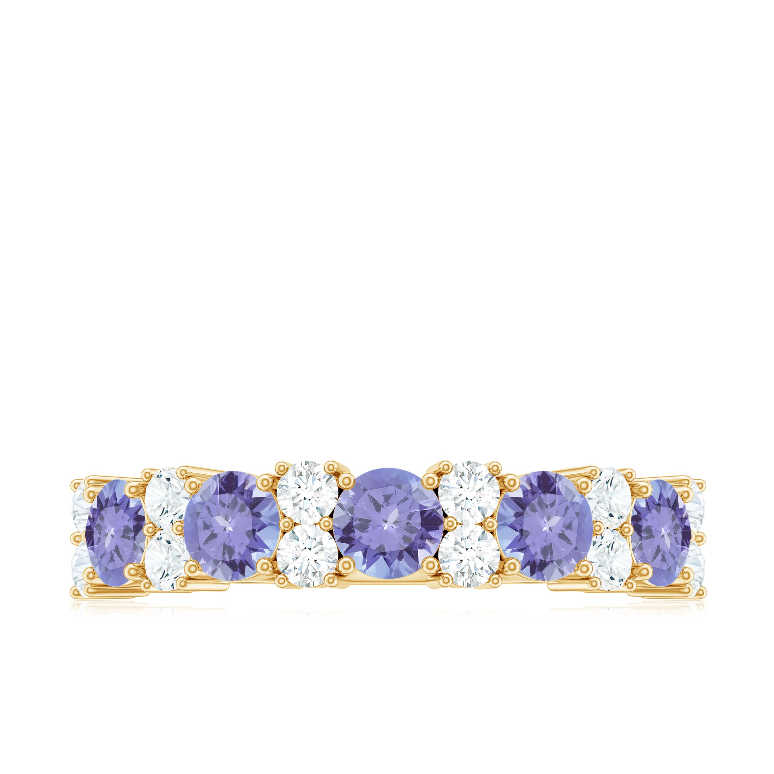 Tanzanite Wedding Anniversary Half Eternity Ring Tanzanite - ( AAA ) - Quality - Rosec Jewels