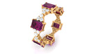 5 CT Certified Rhodolite and Moissanite Eternity Ring in Gold Rhodolite - ( AAA ) - Quality - Rosec Jewels