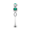 Certified Emerald and Diamond Half Eternity Ring Emerald - ( AAA ) - Quality - Rosec Jewels