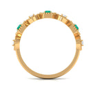 Certified Emerald and Diamond Half Eternity Ring Emerald - ( AAA ) - Quality - Rosec Jewels