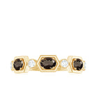 Smoky Quartz and Diamond Half Eternity Ring Smoky Quartz - ( AAA ) - Quality - Rosec Jewels