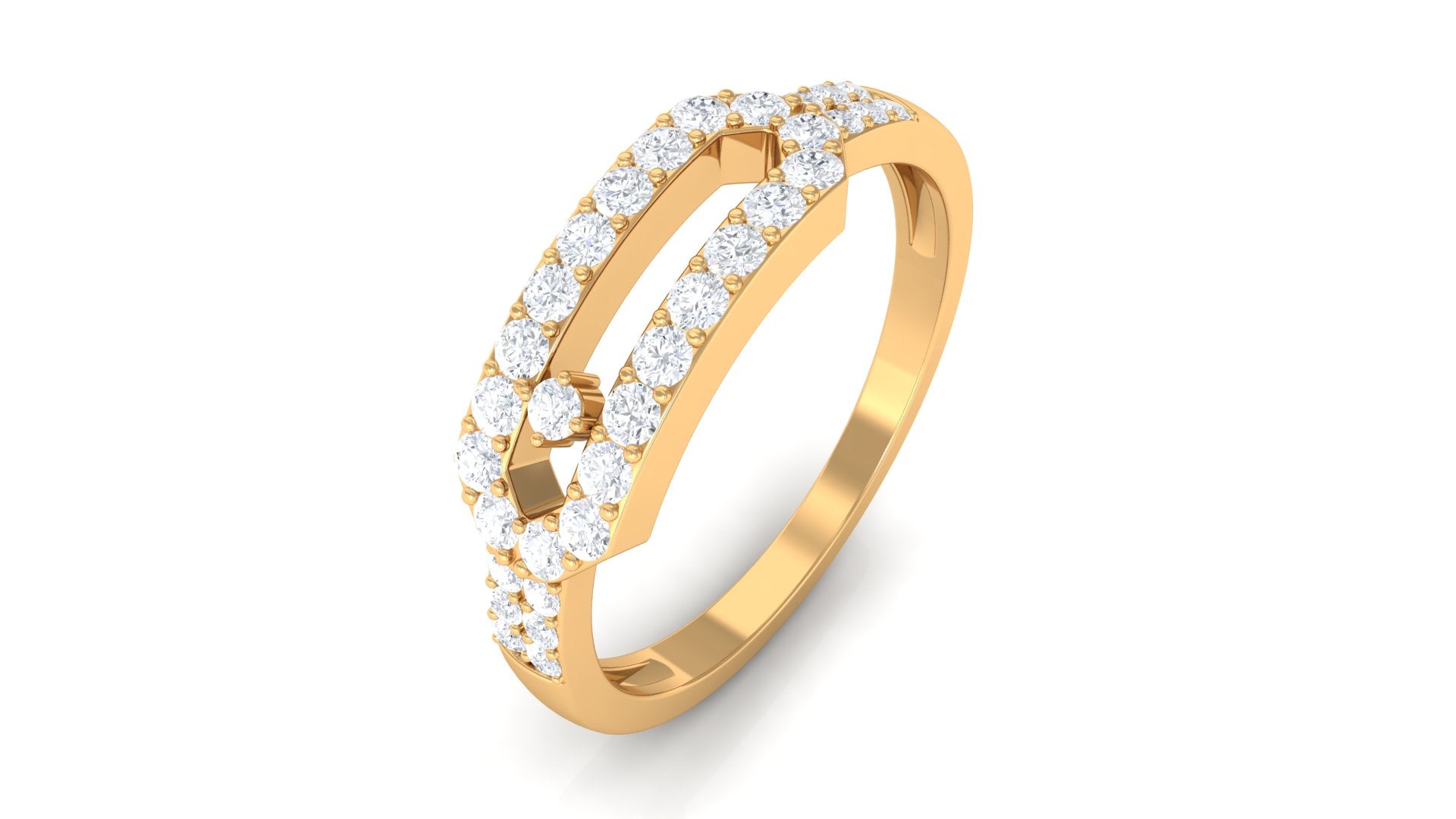 3/4 CT White Diamond Minimal Gold Ring Diamond - ( HI-SI ) - Color and Clarity - Rosec Jewels