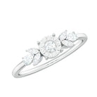 0.50 CT Natural Diamond Leaf Promise Ring Diamond - ( HI-SI ) - Color and Clarity - Rosec Jewels