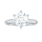 2 CT Round Cut Certified Moissanite Solitaire Ring in Peg Head Setting Moissanite - ( D-VS1 ) - Color and Clarity - Rosec Jewels