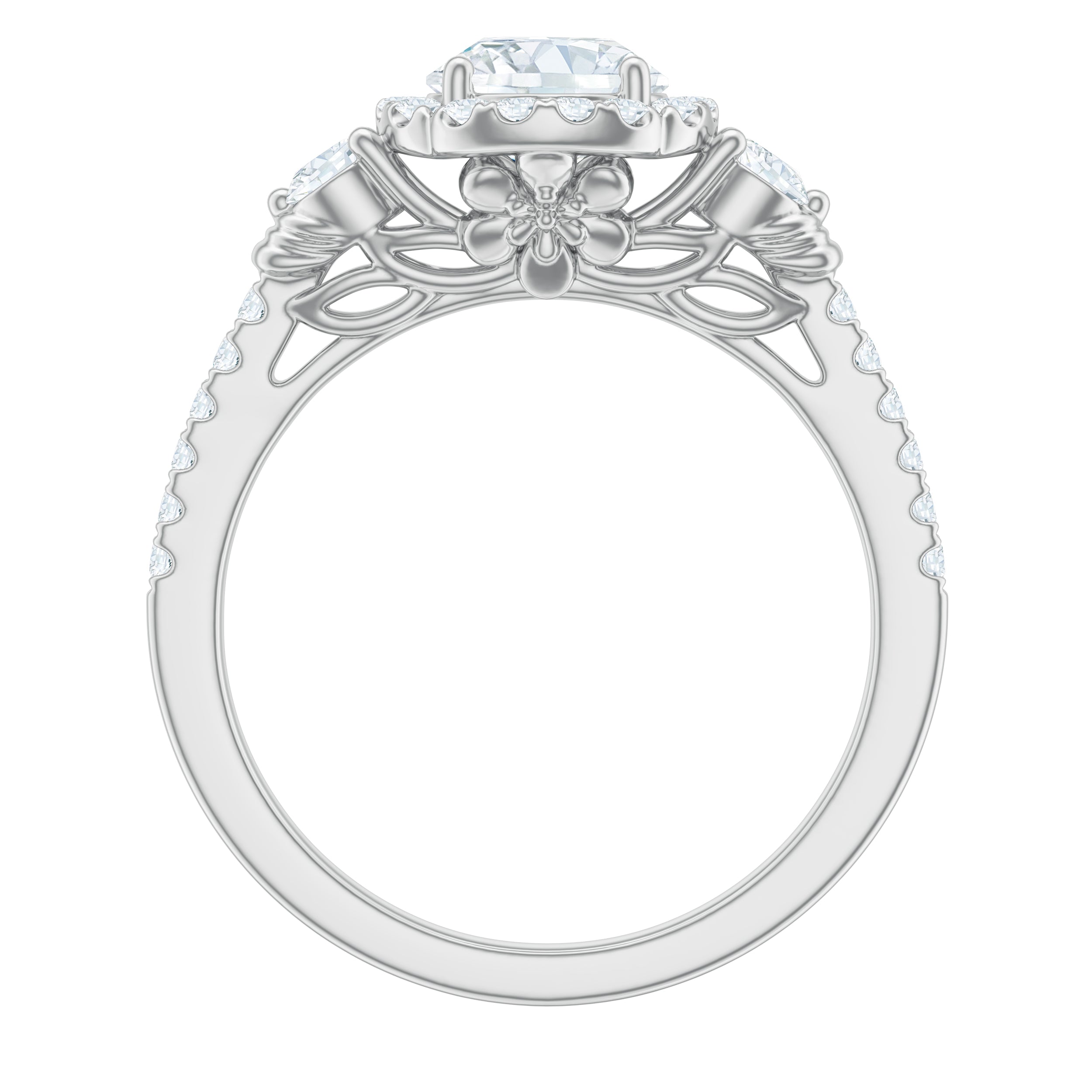 1.75 CT Moissanite Classic Engagement Ring in Gold Moissanite - ( D-VS1 ) - Color and Clarity - Rosec Jewels