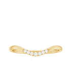 Natural Diamond Curved Stackable Ring in Gold Diamond - ( HI-SI ) - Color and Clarity - Rosec Jewels