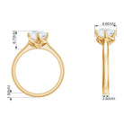 Twisted Prong Set Round Moissanite Solitaire Ring in Gold Moissanite - ( D-VS1 ) - Color and Clarity - Rosec Jewels