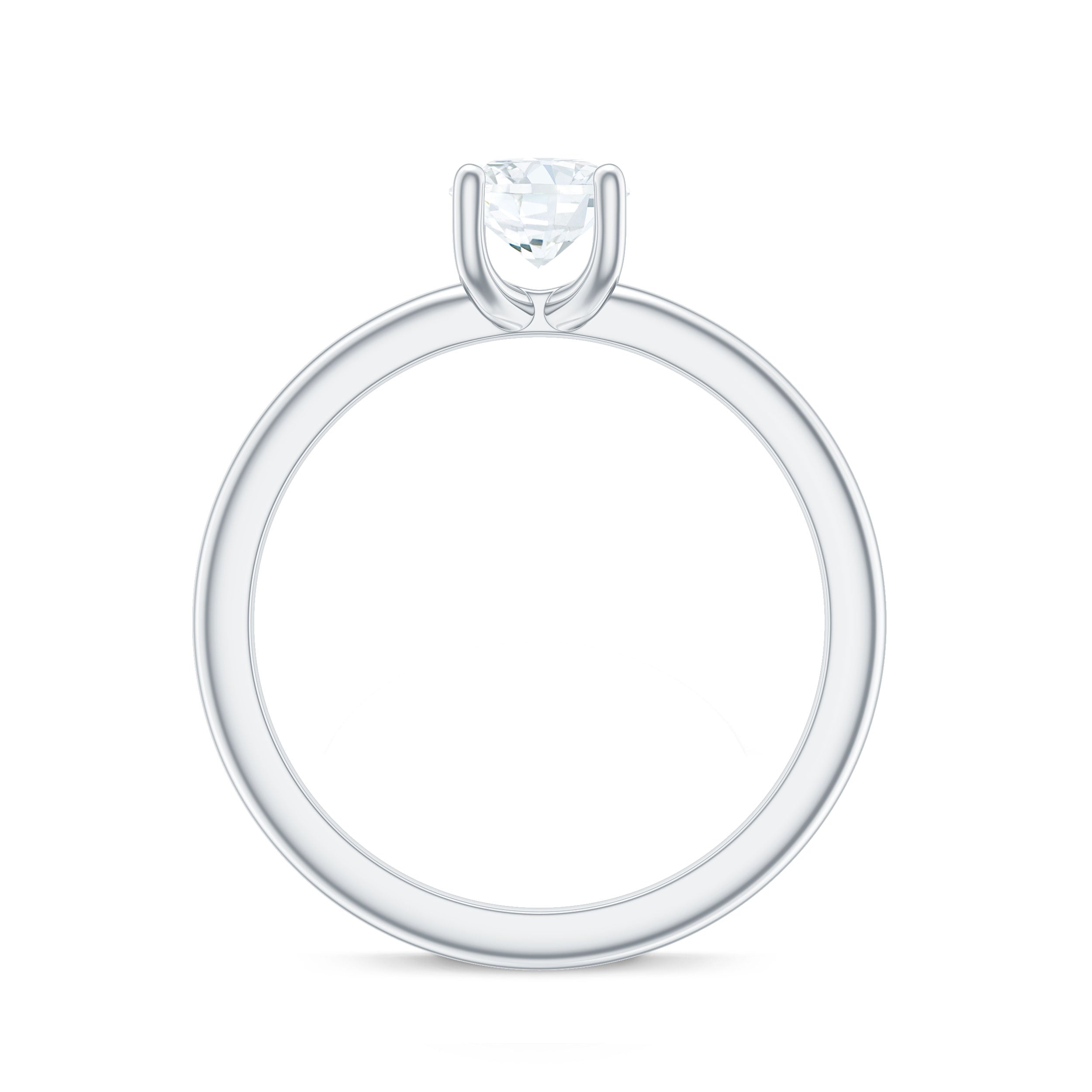 3/4 CT Certified Moissanite Solitaire Minimal Engagement Ring Moissanite - ( D-VS1 ) - Color and Clarity - Rosec Jewels