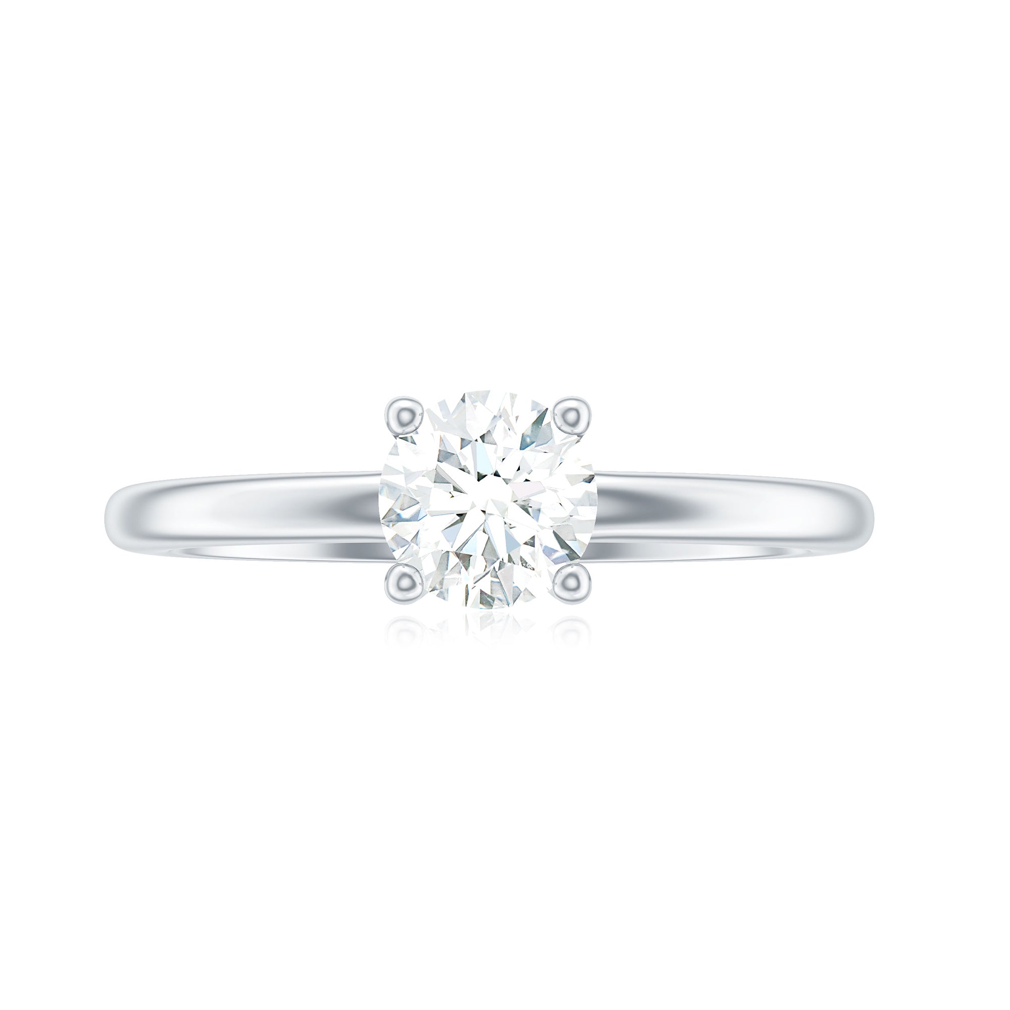 3/4 CT Certified Moissanite Solitaire Minimal Engagement Ring Moissanite - ( D-VS1 ) - Color and Clarity - Rosec Jewels