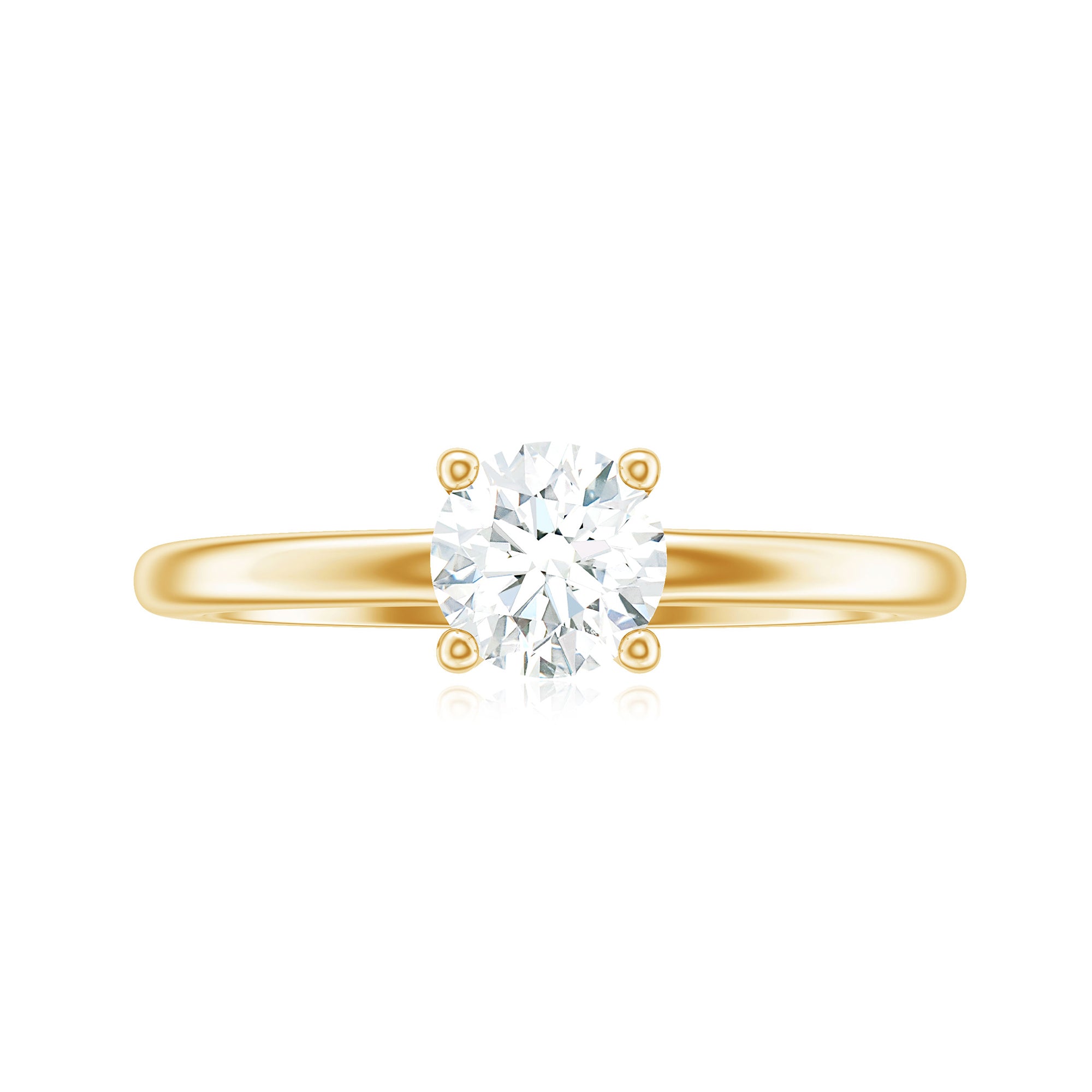 3/4 CT Certified Moissanite Solitaire Minimal Engagement Ring Moissanite - ( D-VS1 ) - Color and Clarity - Rosec Jewels