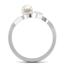 2.25 CT Freshwater Pearl Minimal Wrap Ring with Diamond Freshwater Pearl - ( AAA ) - Quality - Rosec Jewels