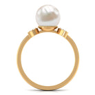 Freshwater Pearl and Diamond Designer Engagement Ring Freshwater Pearl - ( AAA ) - Quality - Rosec Jewels