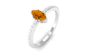 0.50 CT Elegant Citrine and Diamond Minimal Promise Ring Citrine - ( AAA ) - Quality - Rosec Jewels