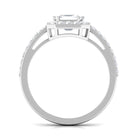 2.25 CT Asscher Cut Solitaire Zircon Halo Engagement Ring Zircon - ( AAAA ) - Quality - Rosec Jewels