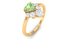 1 CT Heart Shape Green Sapphire Promise Ring with Moissanite Green Sapphire - ( AAA ) - Quality - Rosec Jewels