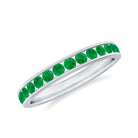 3/4 CT Channel Set Emerald Semi eternity Ring Emerald - ( AAA ) - Quality - Rosec Jewels