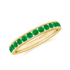 3/4 CT Channel Set Emerald Semi eternity Ring Emerald - ( AAA ) - Quality - Rosec Jewels