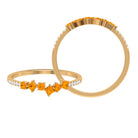 1/2 CT Orange Sapphire and Diamond Minimal Stackable Ring in Prong Setting Orange Sapphire - ( AAA ) - Quality - Rosec Jewels