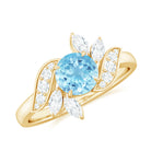 1.25 CT Aquamarine and Diamond Flower Cocktail Ring Aquamarine - ( AAA ) - Quality - Rosec Jewels