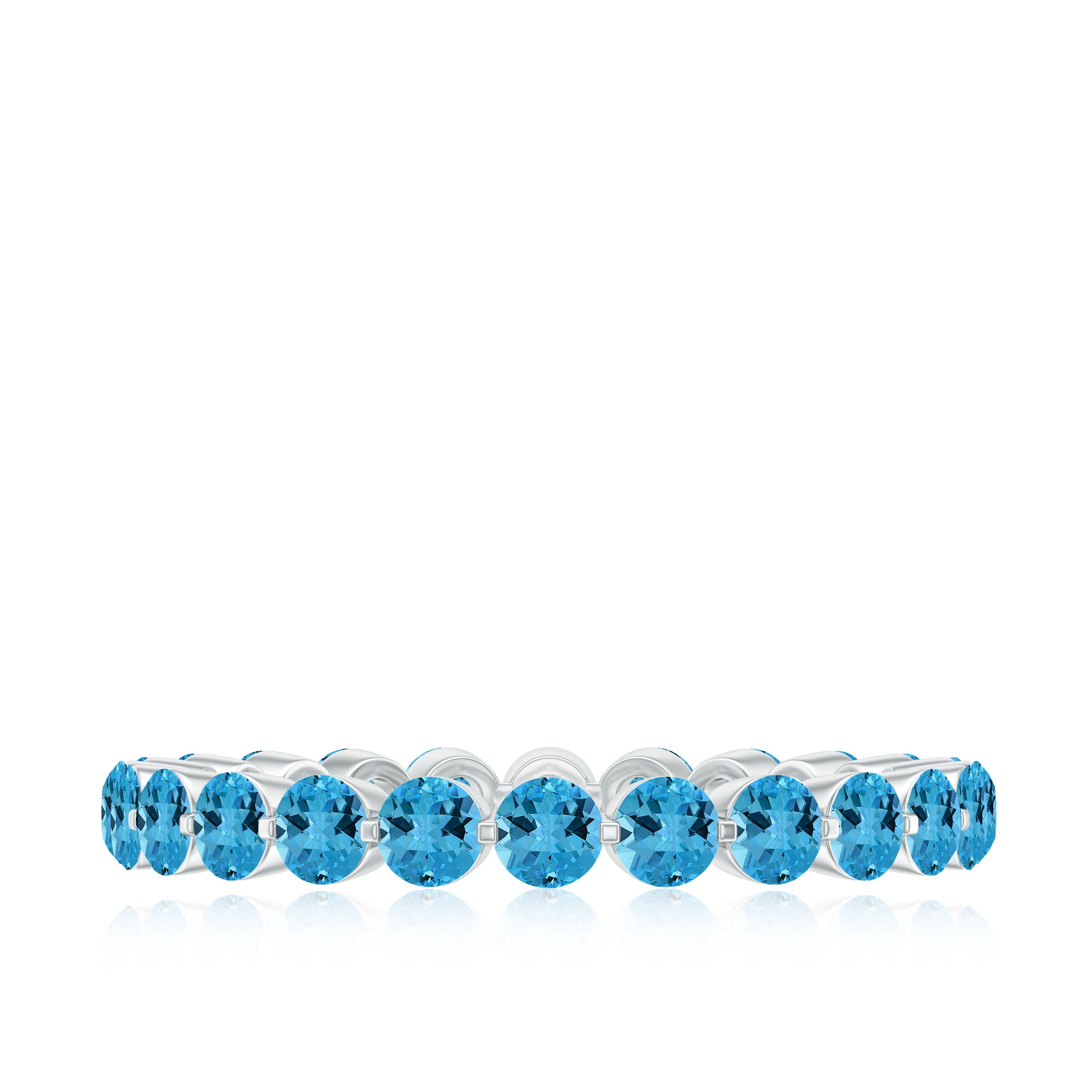 3.50 CT Swiss Blue Topaz Full Eternity Ring in Floating Setting Swiss Blue Topaz - ( AAA ) - Quality - Rosec Jewels