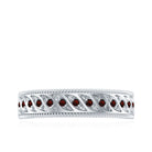 Designer Garnet Wedding Band Ring Garnet - ( AAA ) - Quality - Rosec Jewels