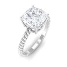 3.25 CT Certified Moissanite Solitaire Ring with Twisted Rope Moissanite - ( D-VS1 ) - Color and Clarity - Rosec Jewels