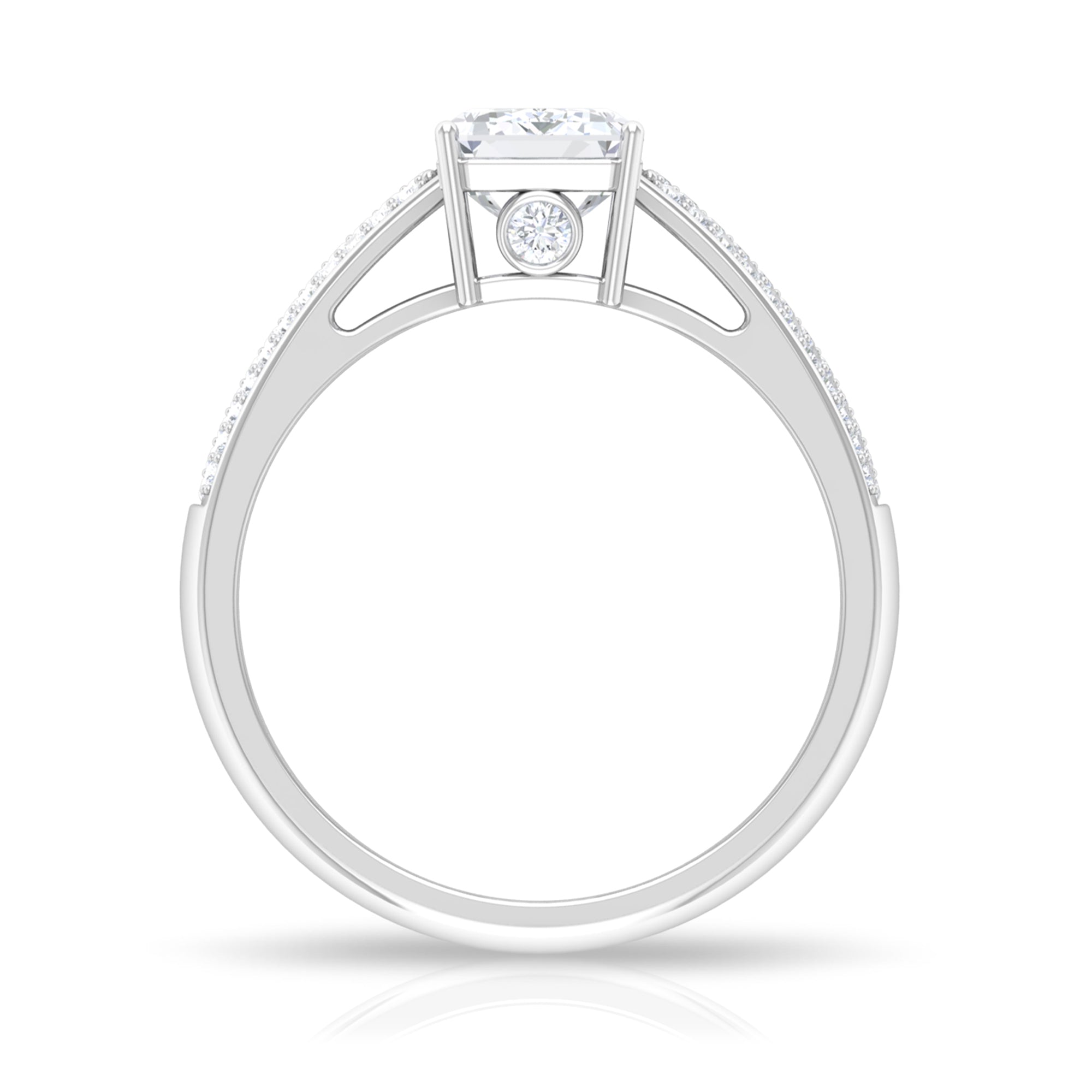 2.25 CT Octagon Cut Moissanite Solitaire Engagement Ring in Gold Moissanite - ( D-VS1 ) - Color and Clarity - Rosec Jewels