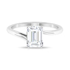 1.75 CT Solitaire Octagon Shape Moissanite Bypass Ring in Double Prong Setting Moissanite - ( D-VS1 ) - Color and Clarity - Rosec Jewels