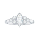 Marquise and Round Shape Moissanite Designer Ring Moissanite - ( D-VS1 ) - Color and Clarity - Rosec Jewels