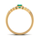 1 CT Octagon shape Emerald and Diamond Stackable Ring Set Emerald - ( AAA ) - Quality - Rosec Jewels