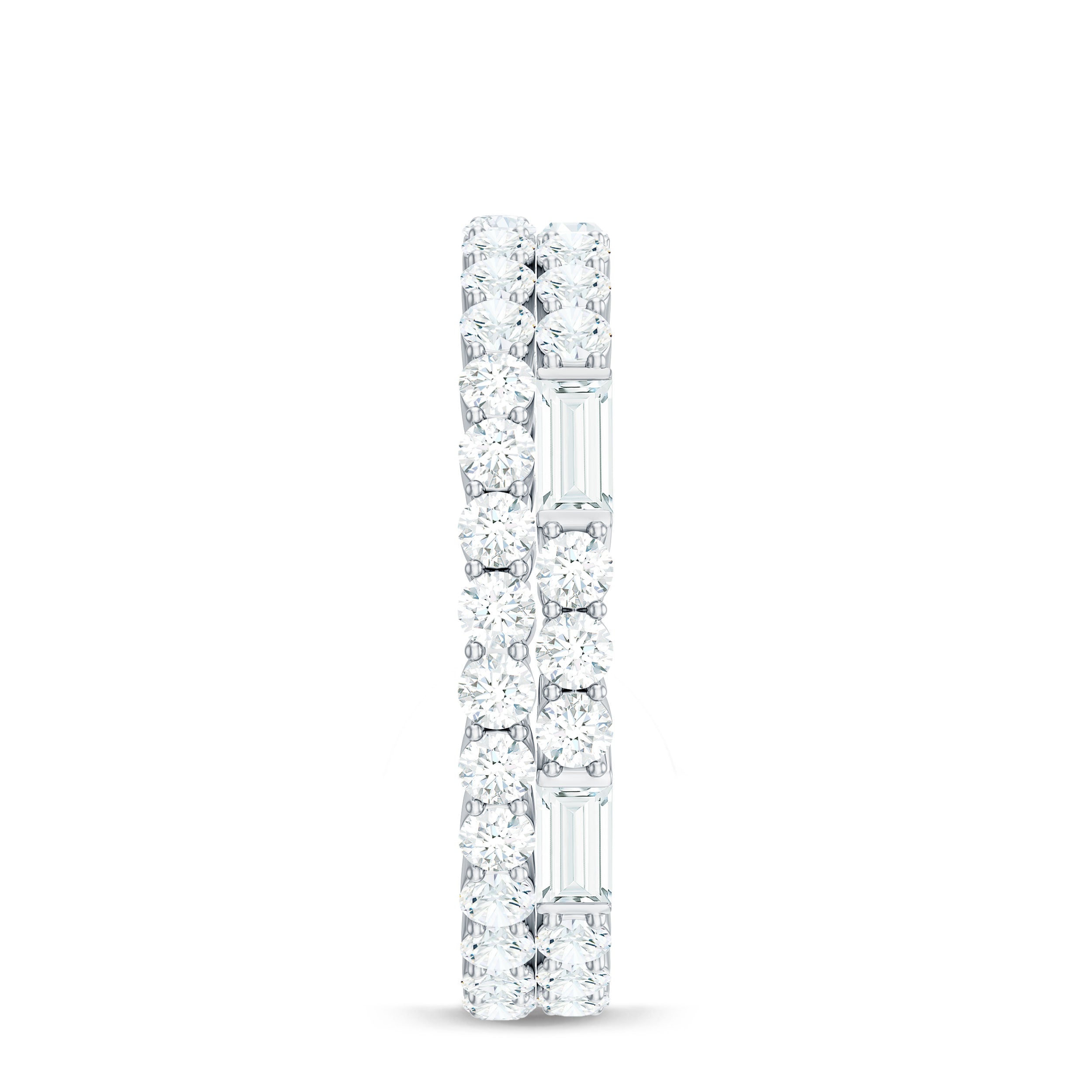 3 CT Cubic Zirconia Two Row Eternity Ring in Gold Zircon - ( AAAA ) - Quality - Rosec Jewels