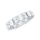 Oval and Round Cut Moissanite Eternity Ring Moissanite - ( D-VS1 ) - Color and Clarity - Rosec Jewels