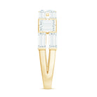 2.75 CT Baguette Cut Zircon Half Eternity Ring in Gold Zircon - ( AAAA ) - Quality - Rosec Jewels