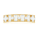 1.25 CT Classic Baguette and Round Cut Moissanite Half Eternity Band Ring Moissanite - ( D-VS1 ) - Color and Clarity - Rosec Jewels