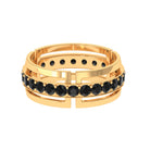 Certified Lab Created Black Diamond and Gold Eternity Band Ring Lab Created Black Diamond - ( AAAA ) - Quality - Rosec Jewels