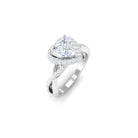 Heart Shape Moissanite Crossover Engagement Ring in Gold Moissanite - ( D-VS1 ) - Color and Clarity - Rosec Jewels