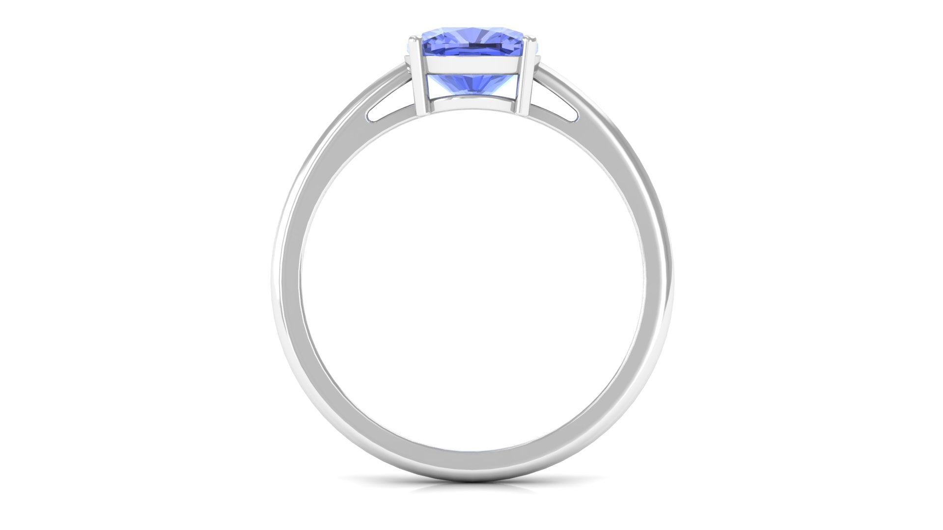 Cushion Cut Tanzanite Solitaire Ring in Prong Setting Tanzanite - ( AAA ) - Quality - Rosec Jewels