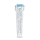 1.50 CT Swiss Blue Topaz Celtic Solitaire Band with Diamond Swiss Blue Topaz - ( AAA ) - Quality - Rosec Jewels