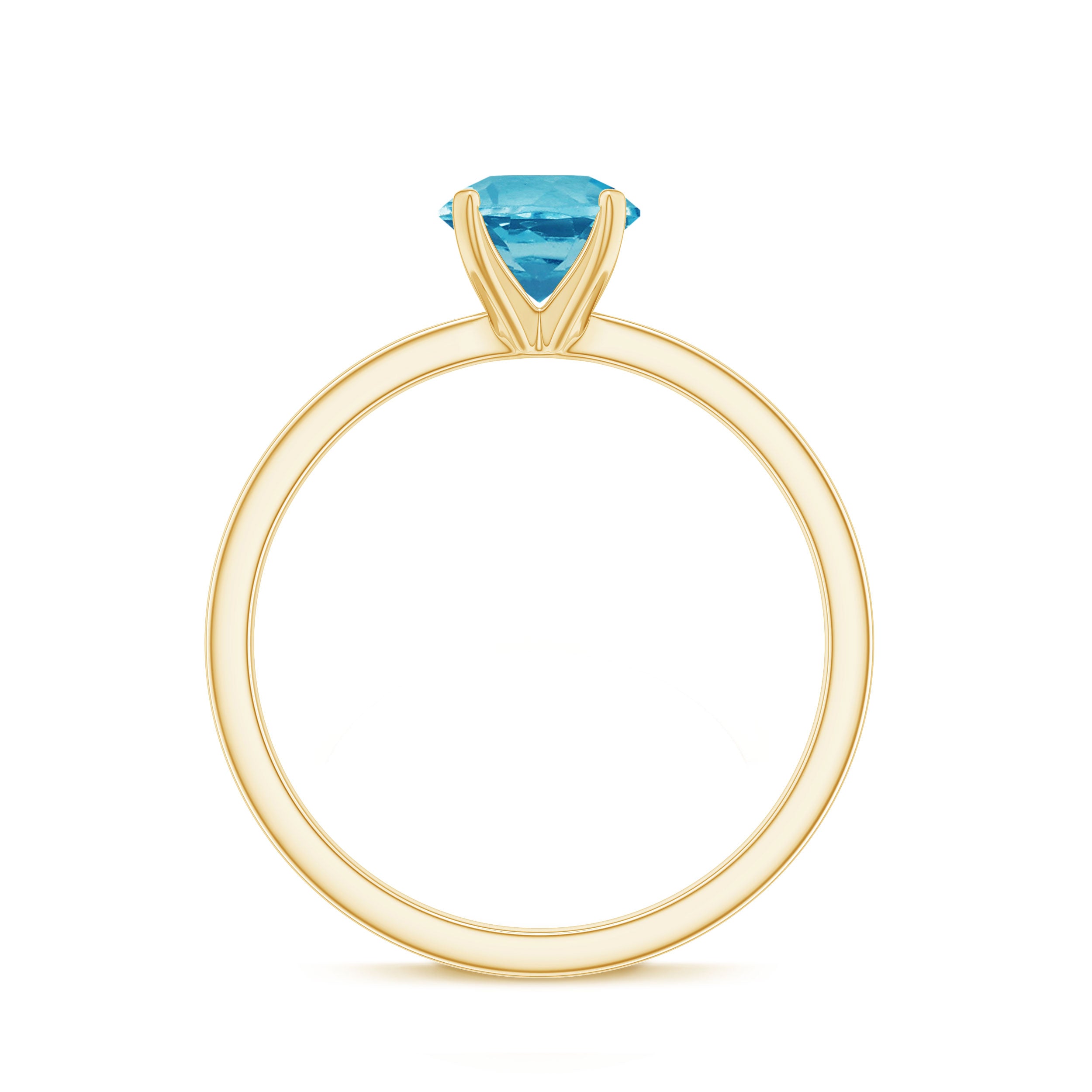 0.75 CT Swiss Blue Topaz Solitaire Promise Ring Swiss Blue Topaz - ( AAA ) - Quality - Rosec Jewels