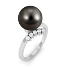 7.75 CT Designer Tahitian Pearl Solitaire Ring with Diamond Tahitian pearl - ( AAA ) - Quality - Rosec Jewels